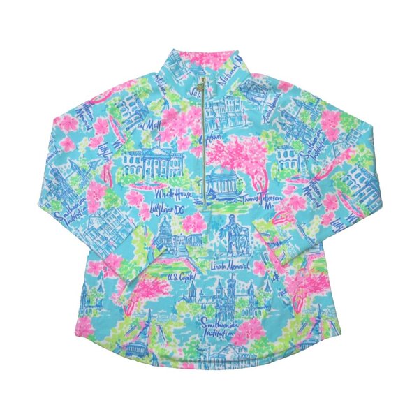 NWT Lilly Pulitzer Skipper Popover in Lilly Loves DC Landmark Jacket XL - Picture 1 of 4